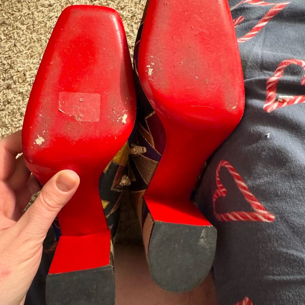 Christian Louboutin Hilconico 85 Tissu Geometrique/Nap Silk 42 - Picture 9 of 10